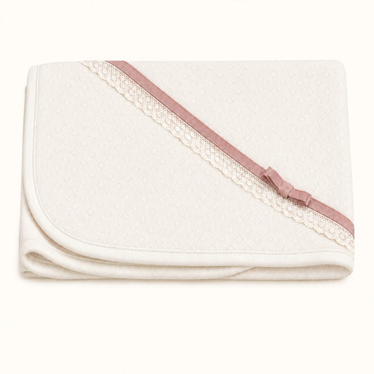 Fralda de Pano para Bebé em Malha 100% algodão | Romantic 1 Bege/Rosa Velho