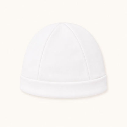 Boné branco para bebê, macio e confortável, ideal para recém-nascidos