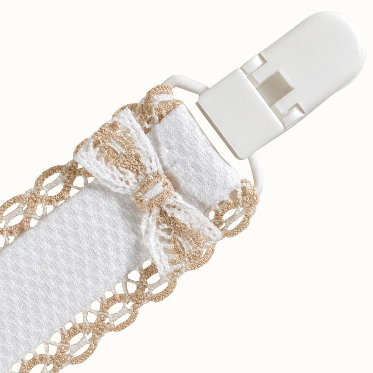 Suporte Chupetas Candy Branco/Beige