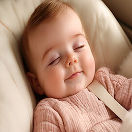 Menina a dormir sobre uma forra para a Babycoque algodão