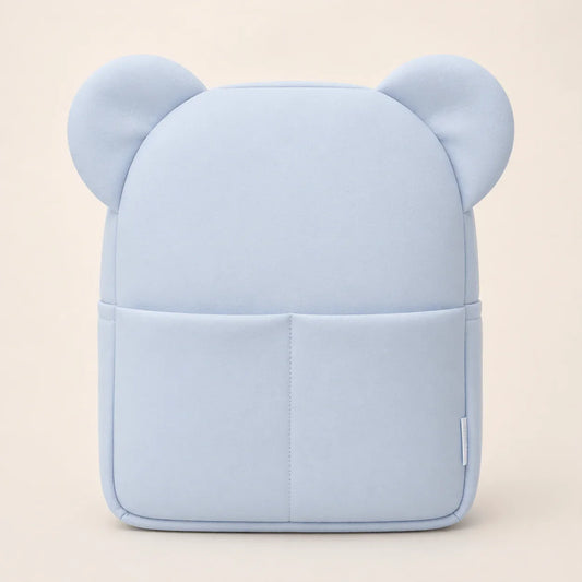 Mochila para criança menino azul com orelhas de Urso