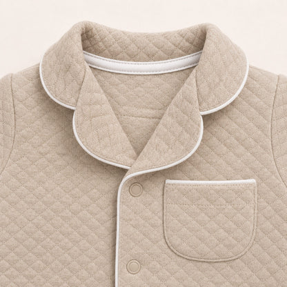 Peito do babygrow camel em malha losango Prestige