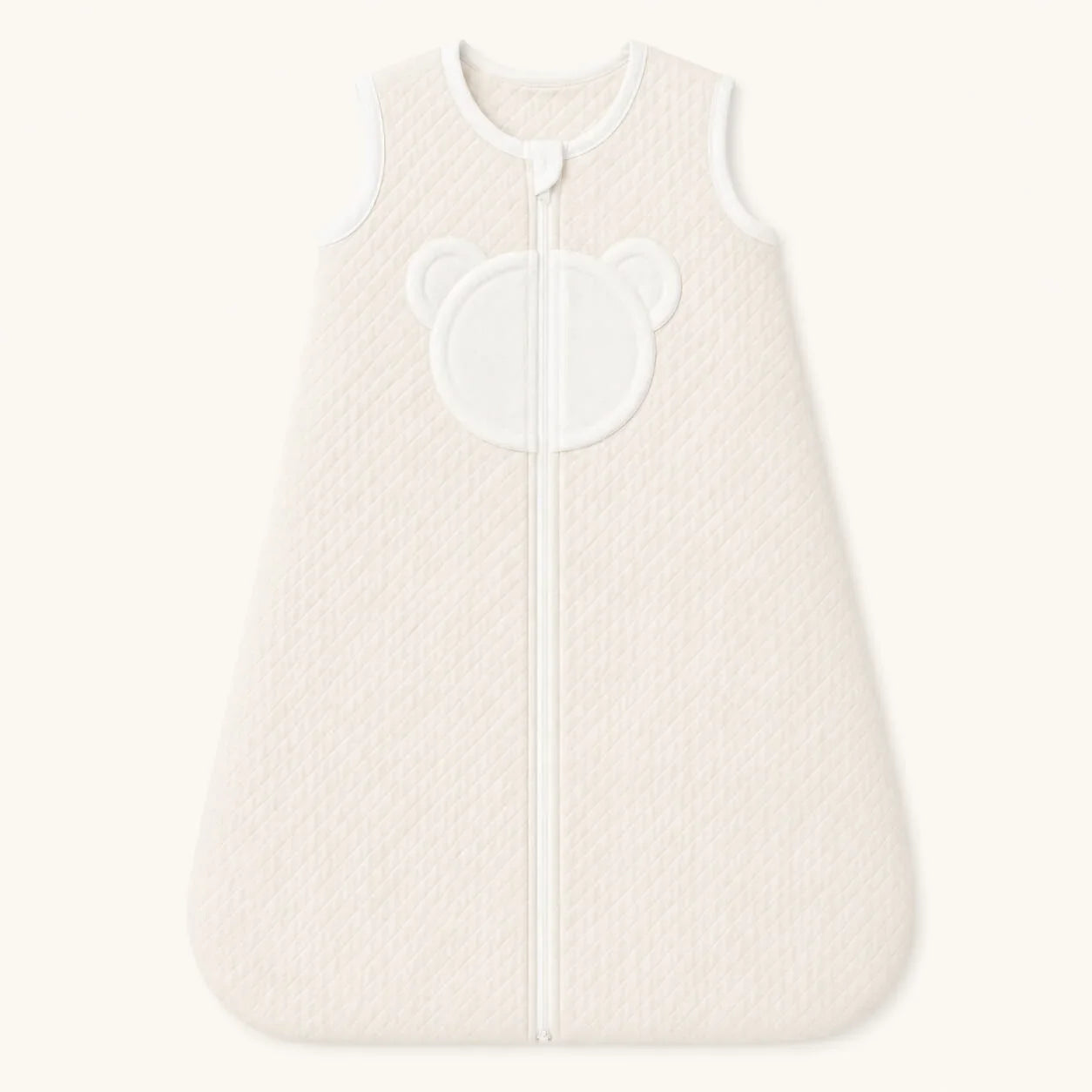 Saco de dormir sem mangas para bebé menina em losango bege, TOG 1, perfeito para o verão
