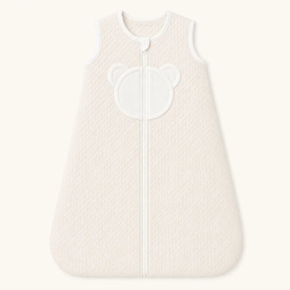 Saco de dormir sem mangas para bebé menina em losango bege, TOG 1, perfeito para o verão