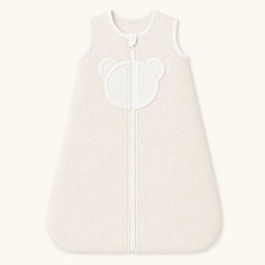 Saco de dormir sem mangas para bebé menina em losango bege, TOG 1, perfeito para o verão