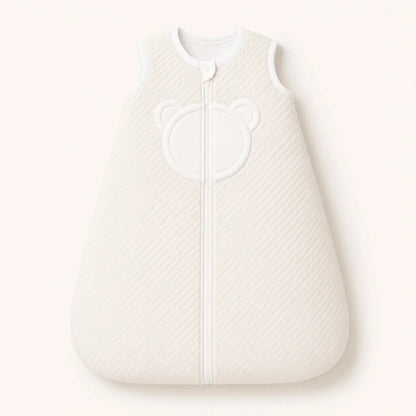 Saco de dormir sem mangas para bebé menina em bege, TOG 3, acolchoado e forrado a malha algodão macia, perfeito para tempo frio