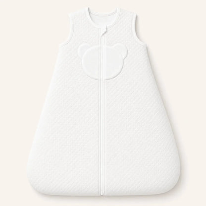 Saco de dormir sem mangas para bebé  em branco, TOG 3, acolchoado e forrado a malha algodão macia, perfeito para tempo frio