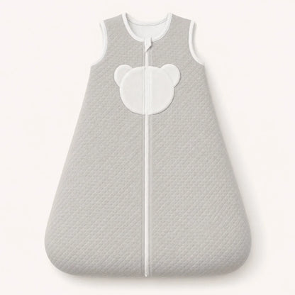 Saco de dormir sem mangas para bebé menina em cinza, TOG 3, acolchoado e forrado a malha algodão macia, perfeito para tempo frio