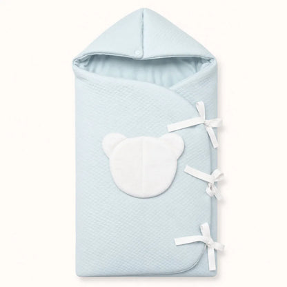 Saco nascimento diamante em malha losango azul, acolchoado e forrado a malha macia. Ideal para bebé dormir desde do nascimento - TOG 2,5