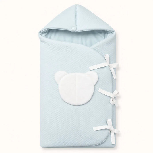 Saco nascimento diamante em malha losango azul, acolchoado e forrado a malha macia. Ideal para bebé dormir desde do nascimento - TOG 2,5