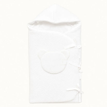 Saco nascimento diamante em malha losango branco, acolchoado e forrado a malha macia. Ideal para bebé dormir desde do nascimento - TOG 2,5