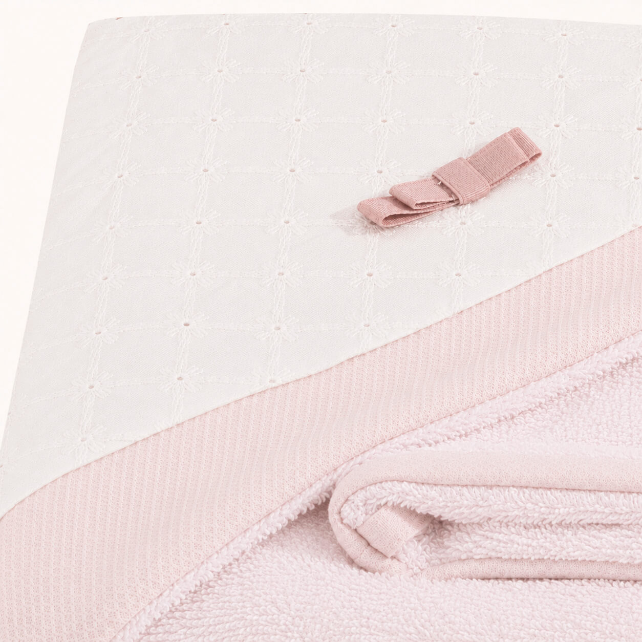 Toalha de Banho com capuz para Bebé Romantic 2 Rosa