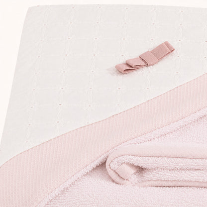 Toalha de Banho com capuz para Bebé Romantic 2 Rosa