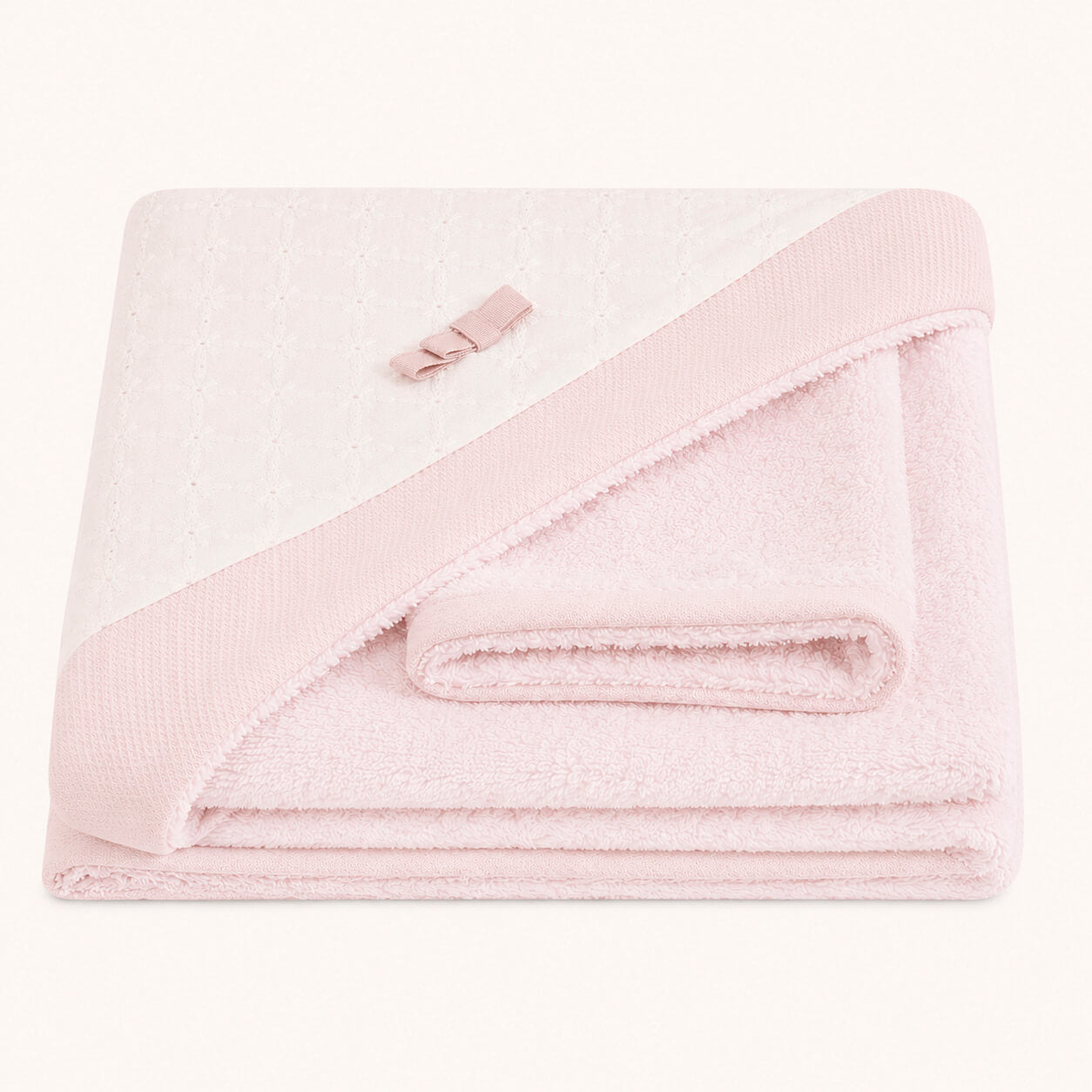 Toalha de Banho com capuz para Bebé Romantic 2 Rosa