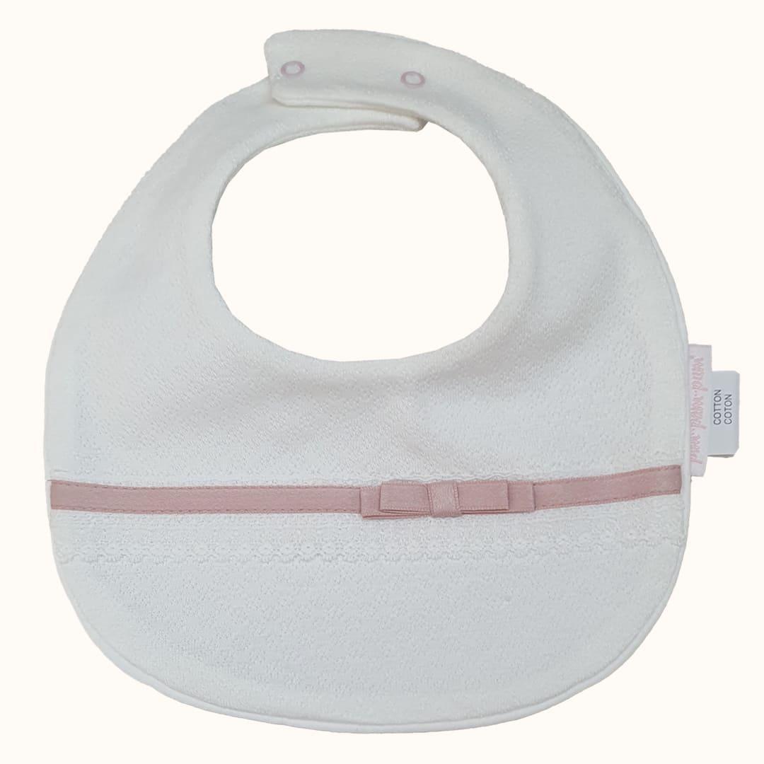 Babete Romantic 1 Impermeável Bege/Rosa - Pim-Pam-Pum Baby