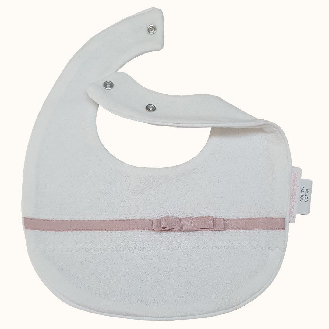 Babete Romantic 1 Malha Bege/Rosa - Pim-Pam-Pum Baby