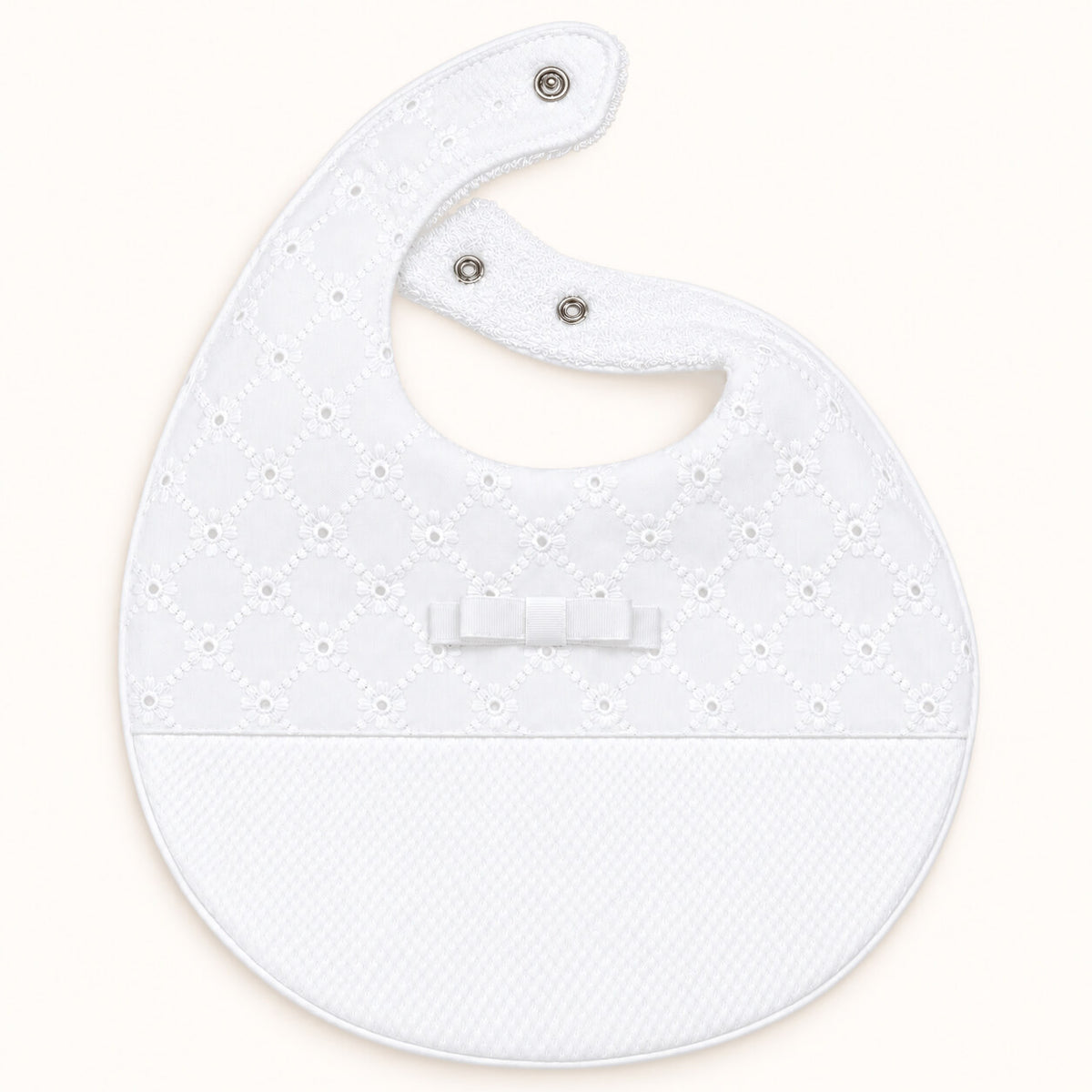 Babete para bebé em Algodão com Impermeável no interior Romantic 2 Branco