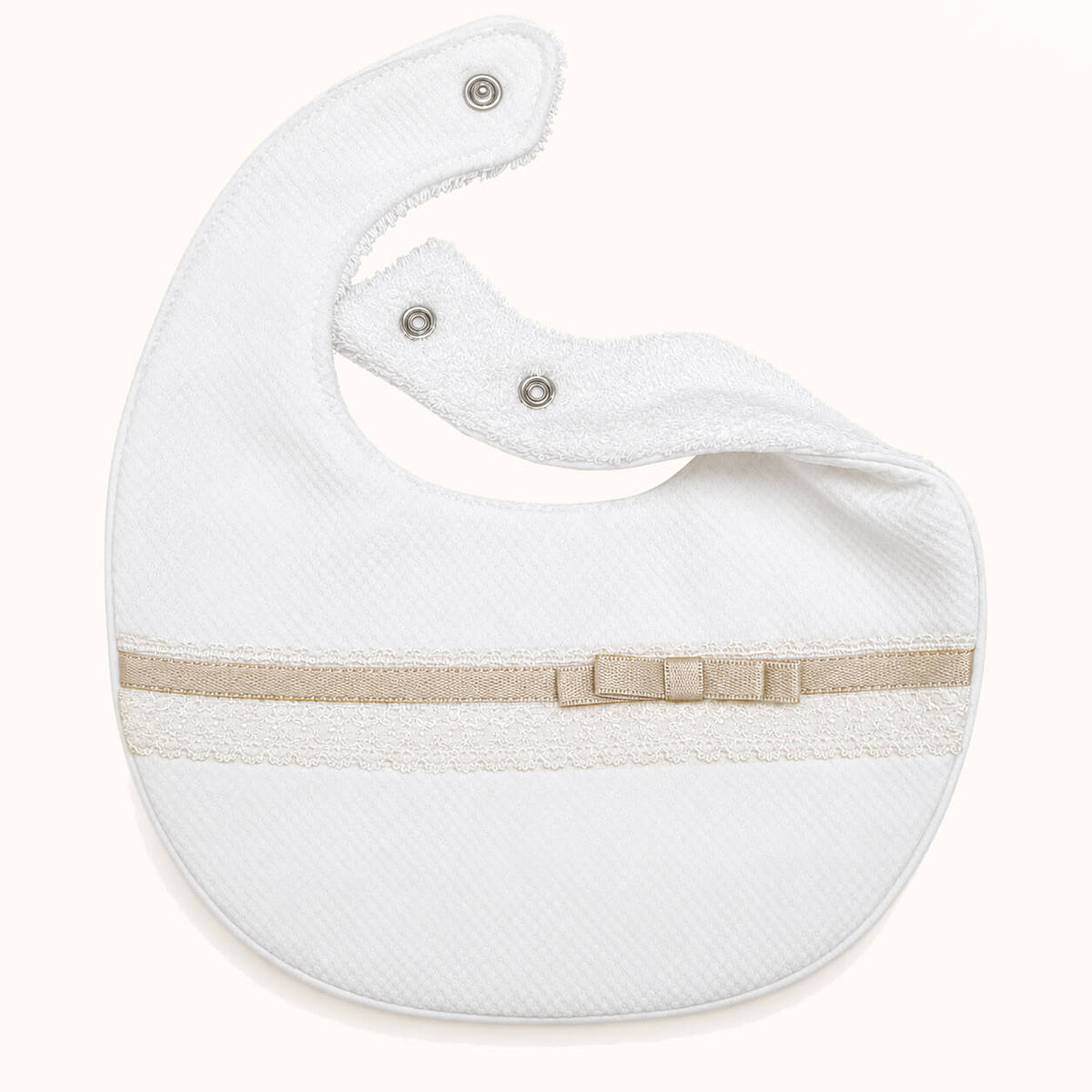 Babete para Bebé em Algodão com Impermeável Interior – Romantic 1 Bege