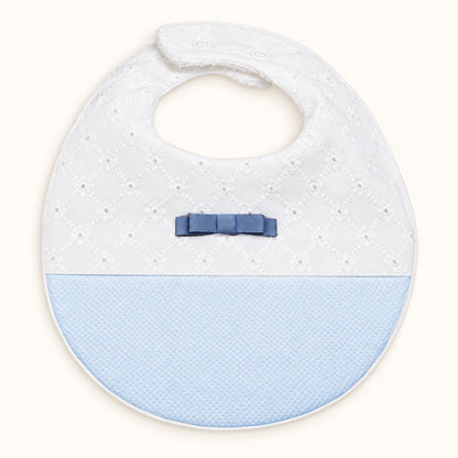 Babete para Bebé em Algodão com Impermeável Interior | Romantic 2 Azul