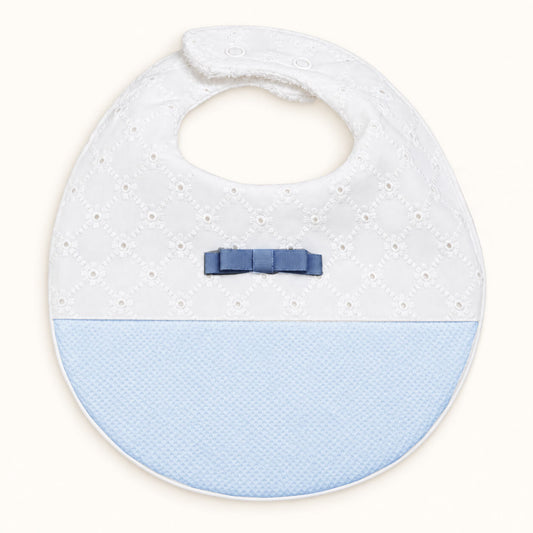 Babete para Bebé em Algodão com Impermeável Interior | Romantic 2 Azul