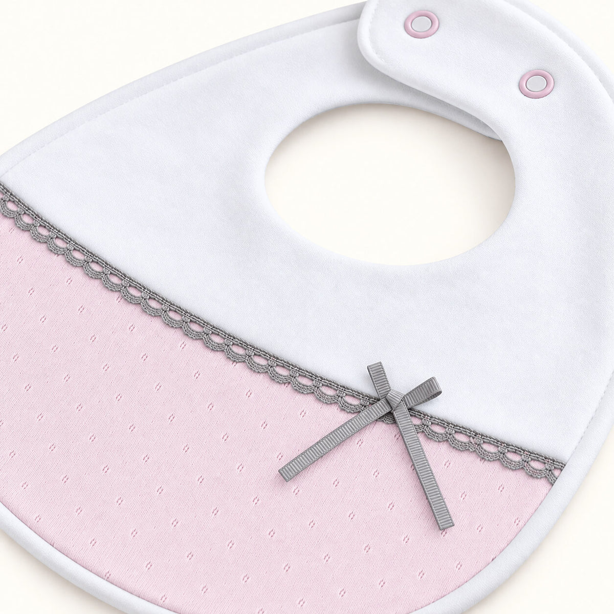 Babete em Malha Algodão para recém-nascido Mimo Rosa