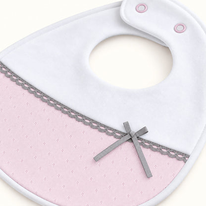 Babete em Malha Algodão para recém-nascido Mimo Rosa