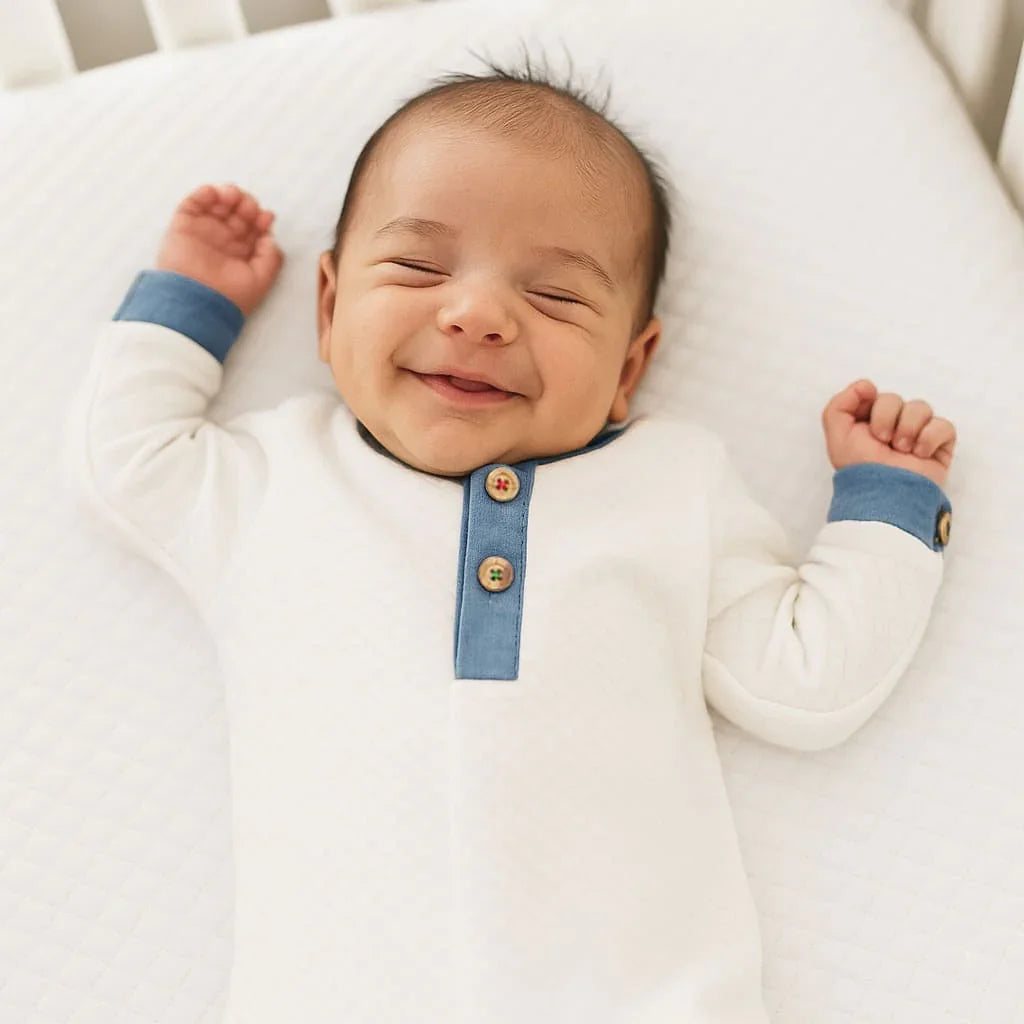 Babygrow Denim 2 Branco/Azul - Pim-Pam-Pum Baby