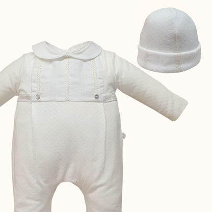 Babygrow e Gorro Mimos 3 Bege - Pim-Pam-Pum Baby