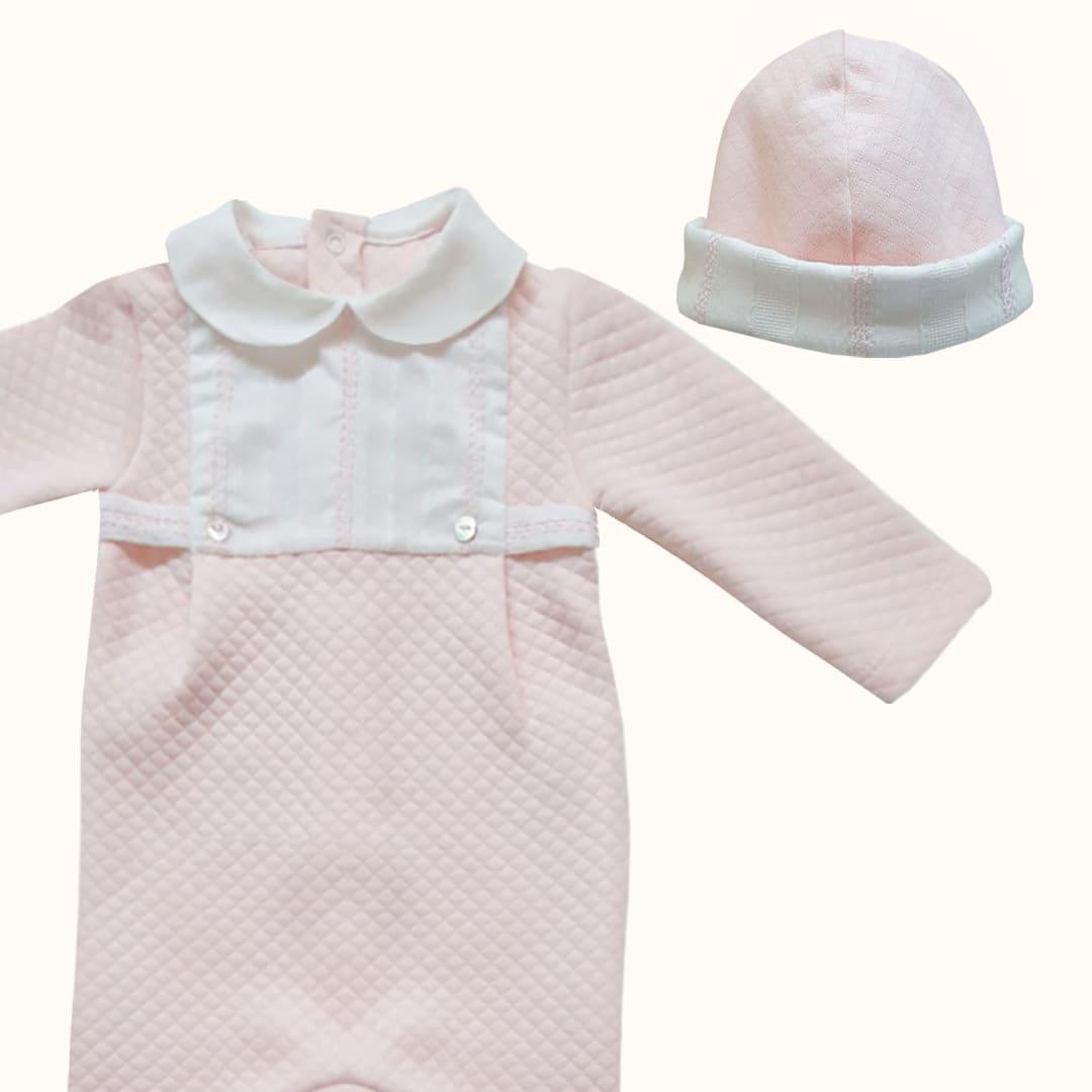 Babygrow e Gorro Mimos 3 Rosa - Pim-Pam-Pum Baby