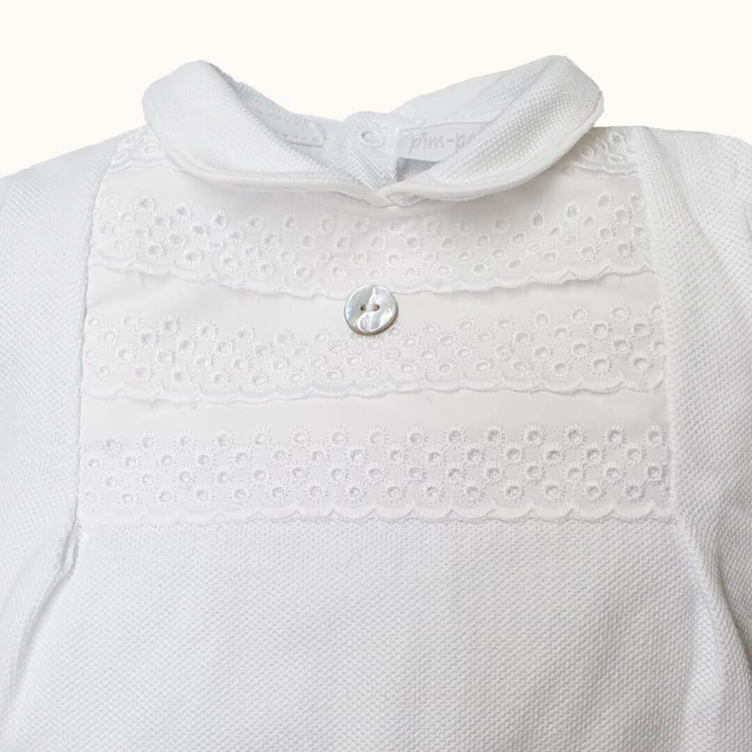 Babygrow e Gorro Pretty 1 Branco - Pim-Pam-Pum Baby