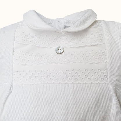 Babygrow e Gorro Pretty 1 Branco - Pim-Pam-Pum Baby