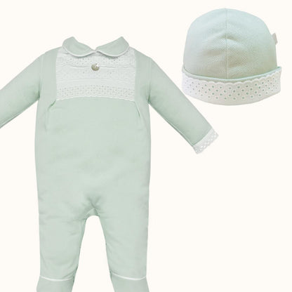 Babygrow e Gorro Pretty 1 Verde - Pim-Pam-Pum Baby