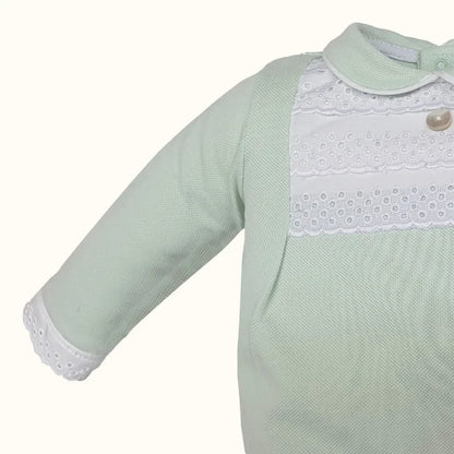 Babygrow_e_Gorro_Pretty_1_Verde_Manga - Pim-Pam-Pum Baby