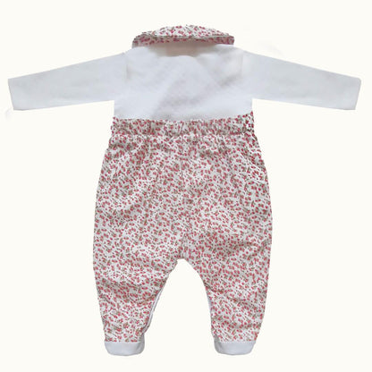 Babygrow Florzinhas Branco/Rosa - Pim-Pam-Pum Baby