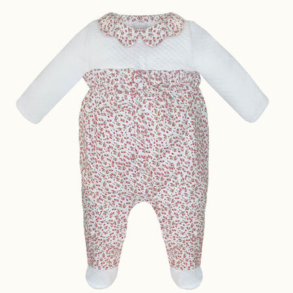 Babygrow Florzinhas Branco/Rosa - Pim-Pam-Pum Baby