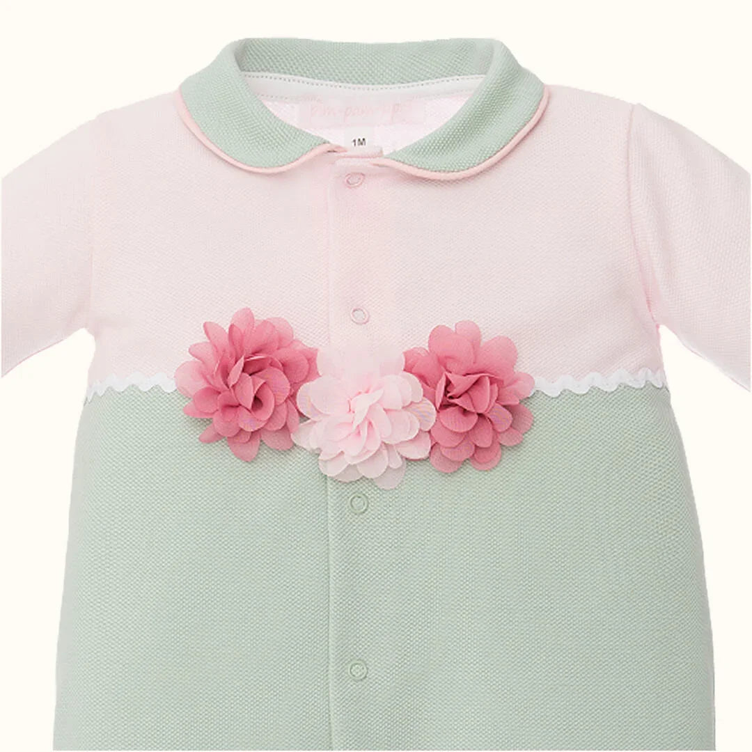 Babygrow Jardim Rosa/Verde - Pim-Pam-Pum Baby