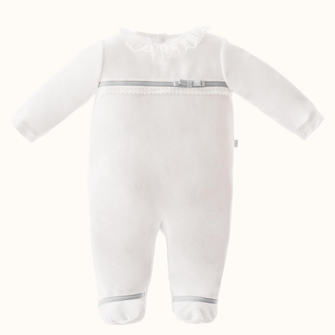 Babygrow Romantic 1 Branco/Cinza - Pim-Pam-Pum Baby