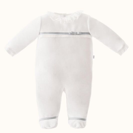 Babygrow Romantic 1 Branco/Cinza - Pim-Pam-Pum Baby