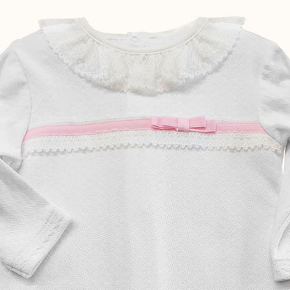 Babygrow Romantic 1 Branco/Rosa - Pim-Pam-Pum Baby