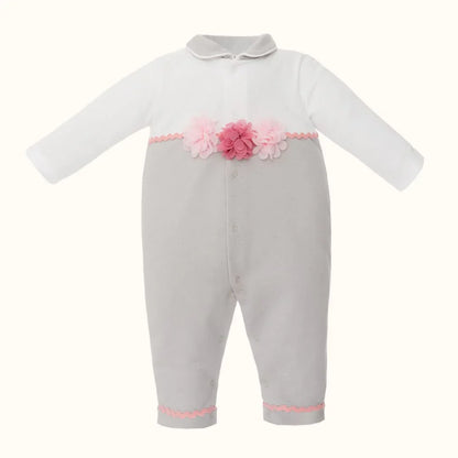 Babygrow sem Pés Jardim Branco/Cinza - Pim-Pam-Pum Baby