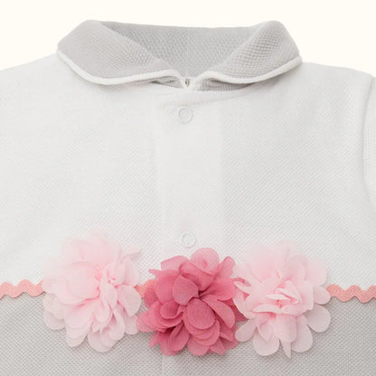 Babygrow sem Pés Jardim Branco/Cinza - Pim-Pam-Pum Baby