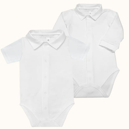 Body de Gola Básico Branco Menino Verão - Pim-Pam-Pum Baby