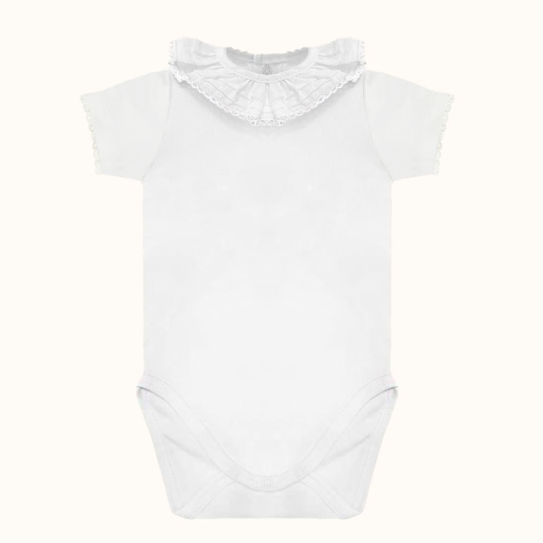 Body de Gola Básico Branco Verão - Pim-Pam-Pum Baby