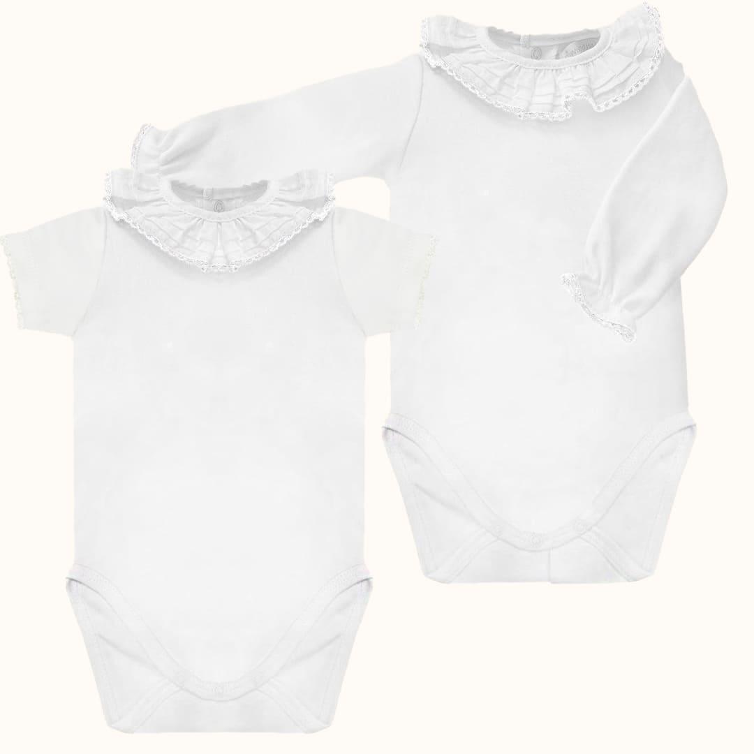 Body de Gola Básico Branco Verão - Pim-Pam-Pum Baby