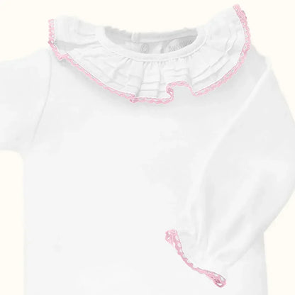 Body de Gola Básico Branco/Rosa Verão - Pim-Pam-Pum Baby