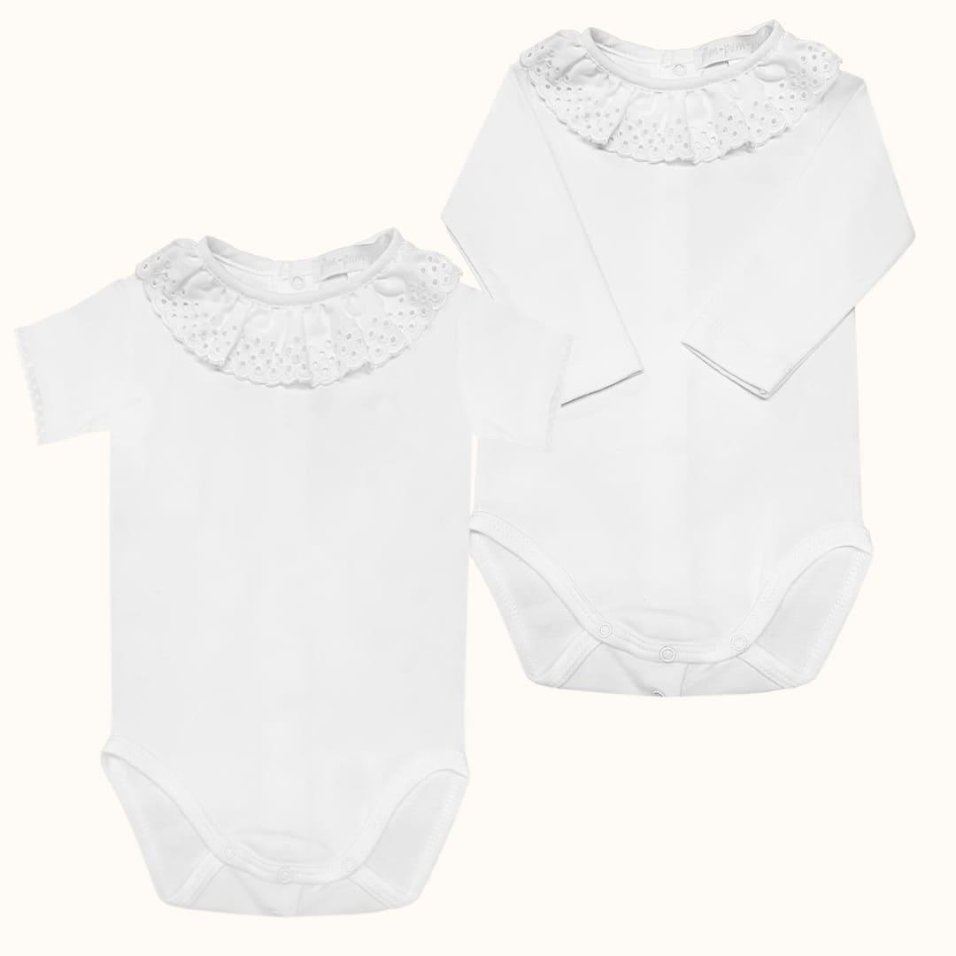 Body de Gola Bonny Branco Verão - Pim-Pam-Pum Baby