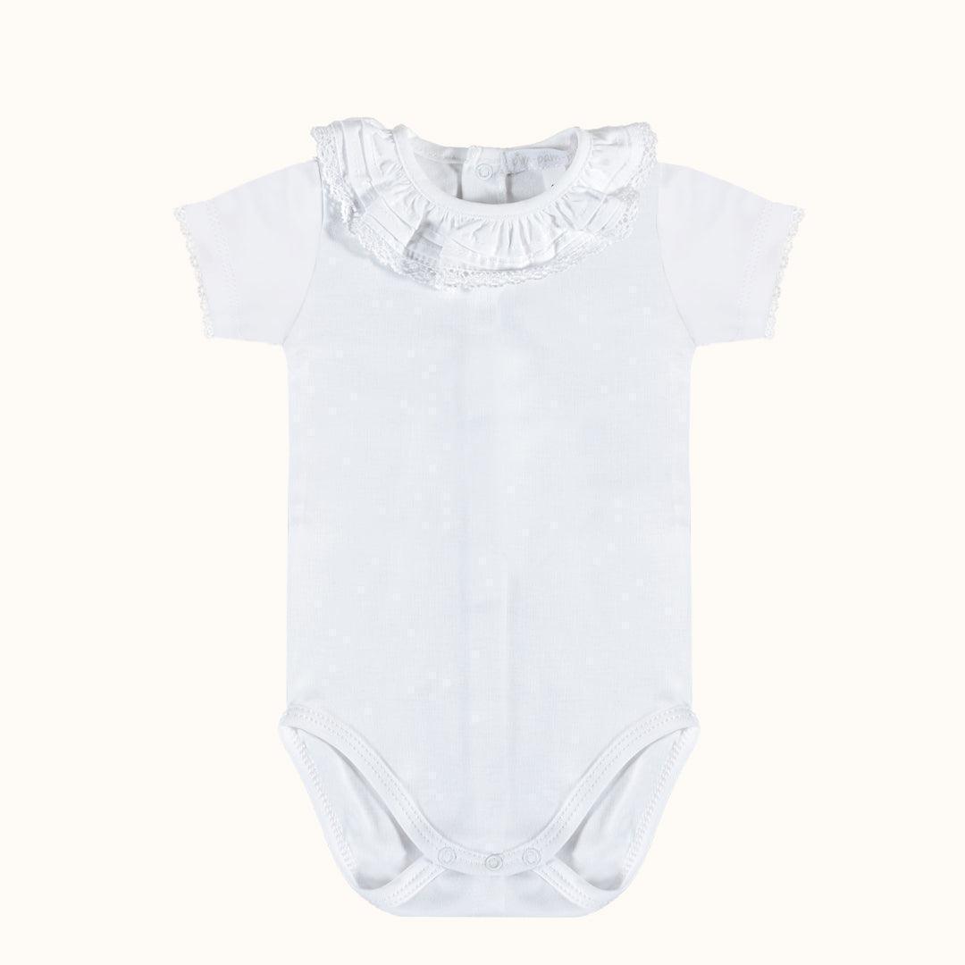 Body de Gola Candy Branco Verão - Pim-Pam-Pum Baby