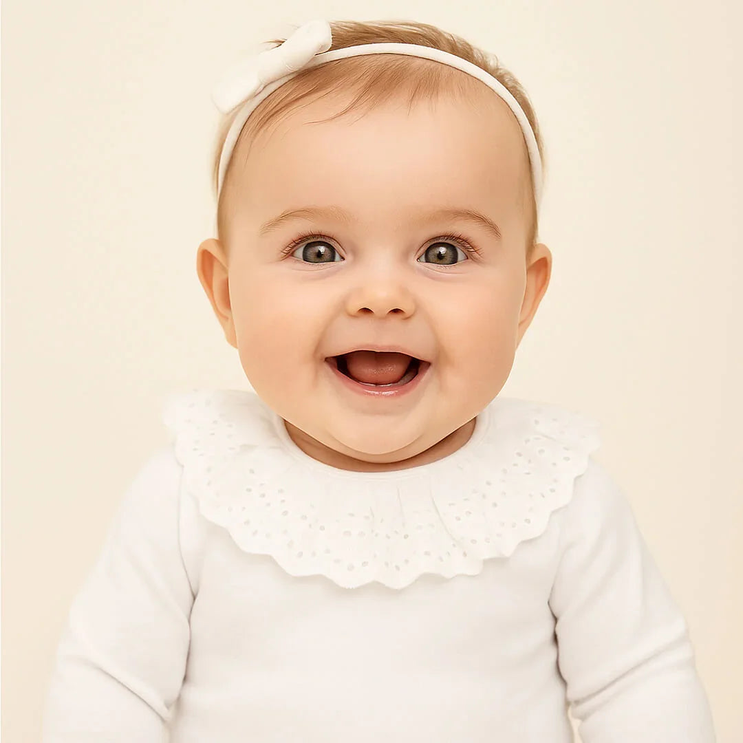 Body de Gola Party Branco Inverno - Pim-Pam-Pum Baby