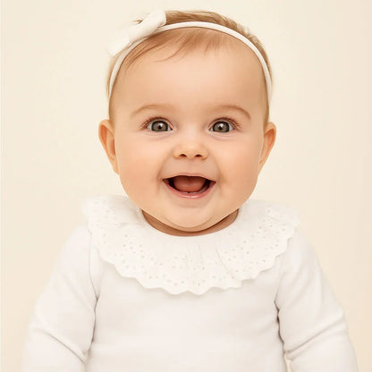 Body de Gola Party Branco Inverno - Pim-Pam-Pum Baby