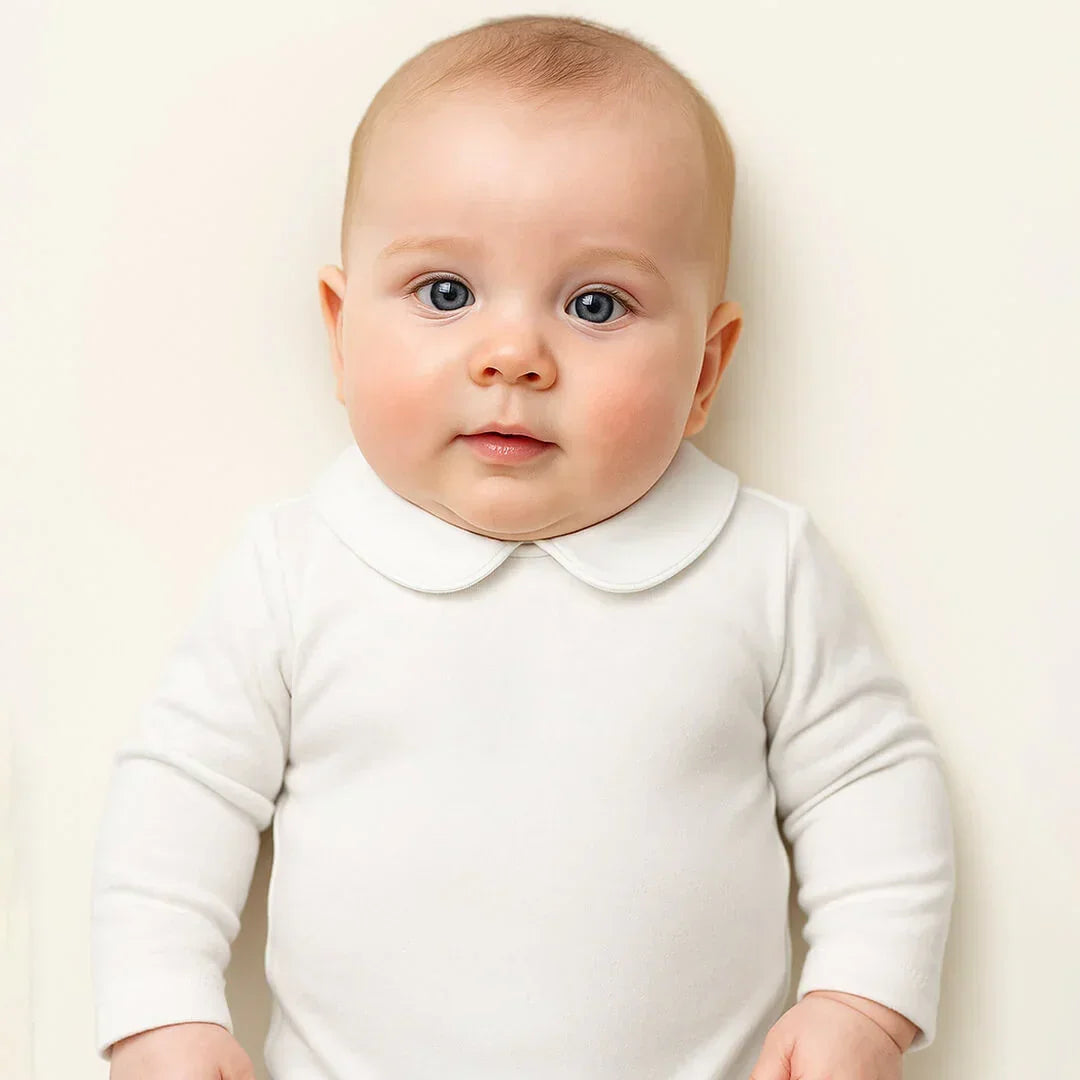 Body de Gola Redonda Bonny Verão Branco - Pim-Pam-Pum Baby